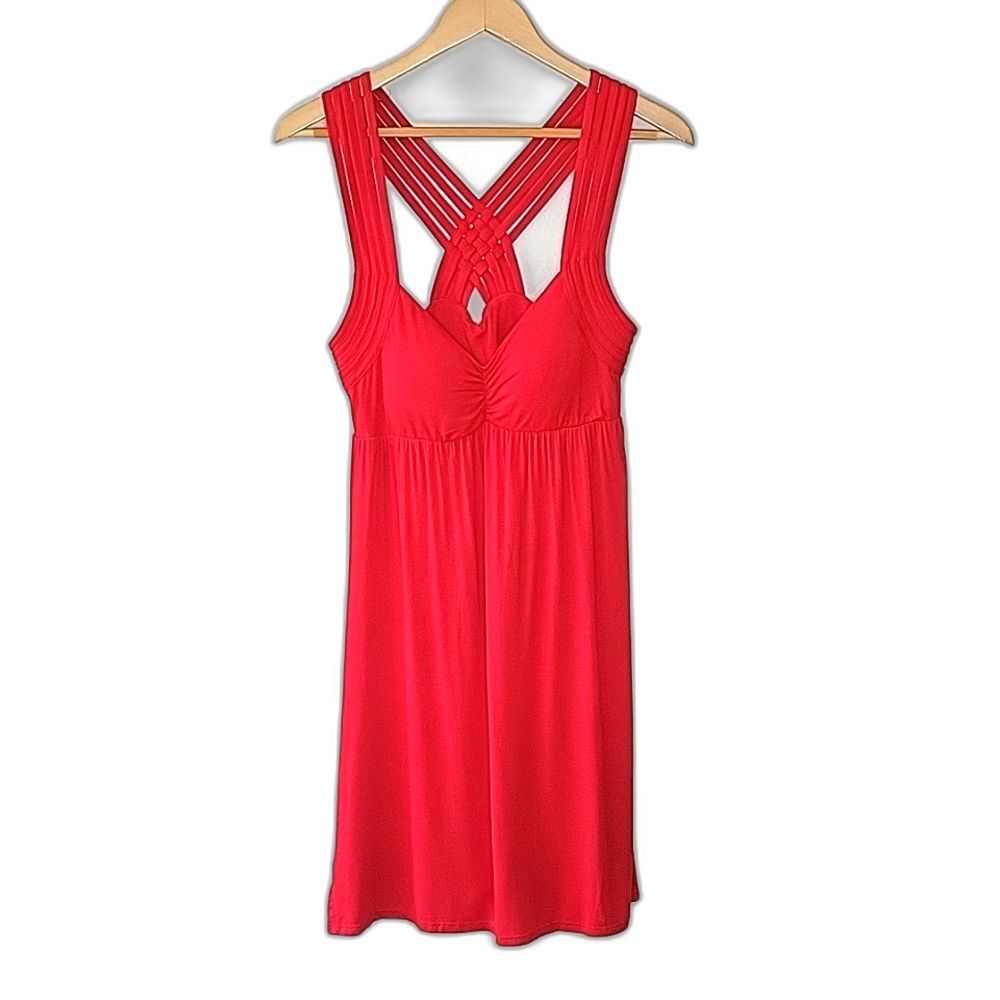 MOA MOA Red Sleeveless Dress size M Built-in Bra Rayon Spandex size M